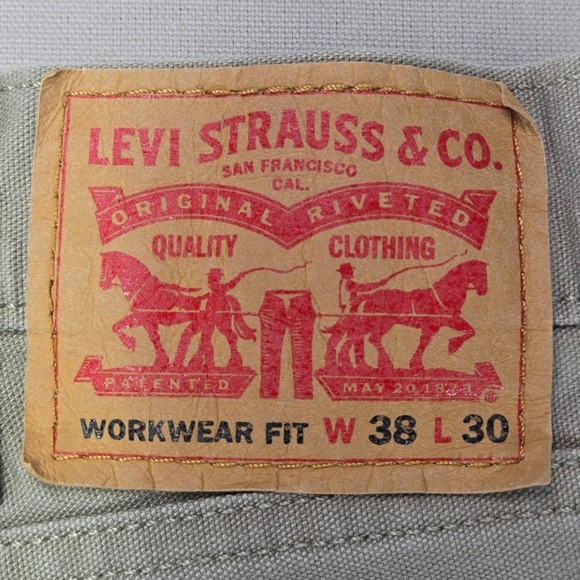 Levi's Workwear Fit Pants Beige Casual‎ Straight Leg Mens 38x30 - Picture 3 of 10